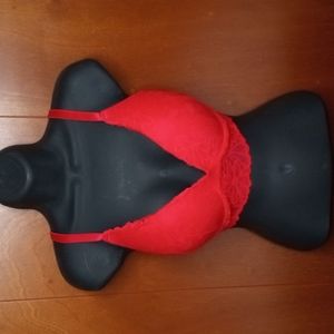 Pink Victoria's Secret DD push up bralette, convertible to racerback, red